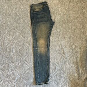 Stylish Slim Straight Men's Jeans in Faded Blue